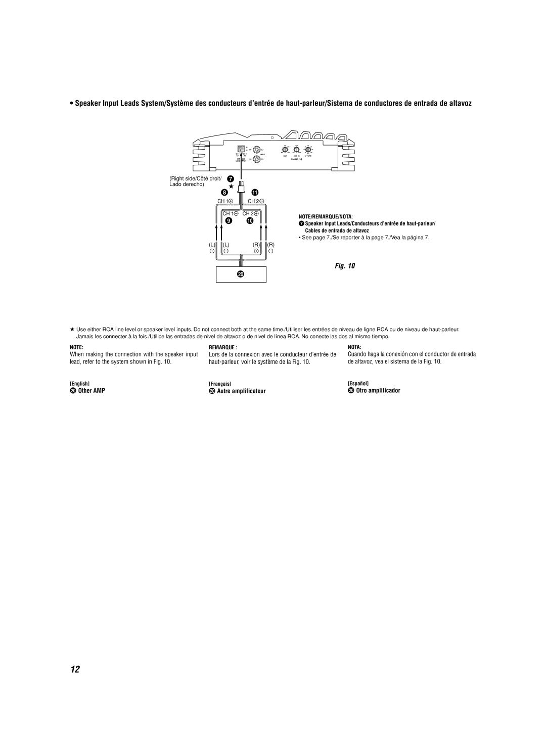 Alpine MRP-M850 owner manual Other AMP, Autre amplificateur, Otro amplificador 