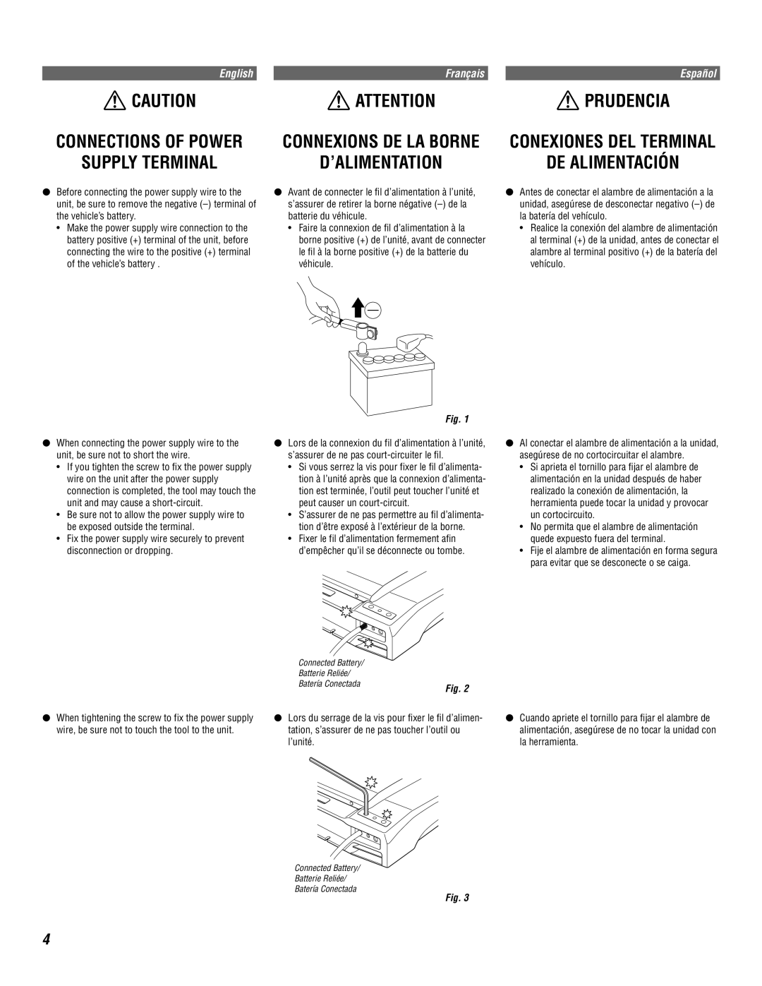 Alpine MRV-F345 owner manual Prudencia, DE Alimentación 