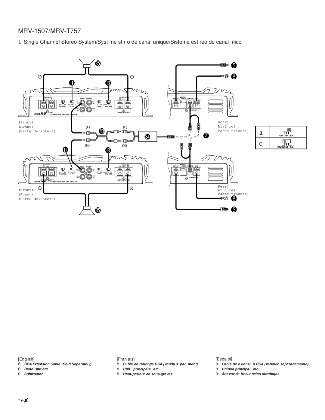 Alpine MRV-F407 owner manual MRV-1507/MRV-T757 