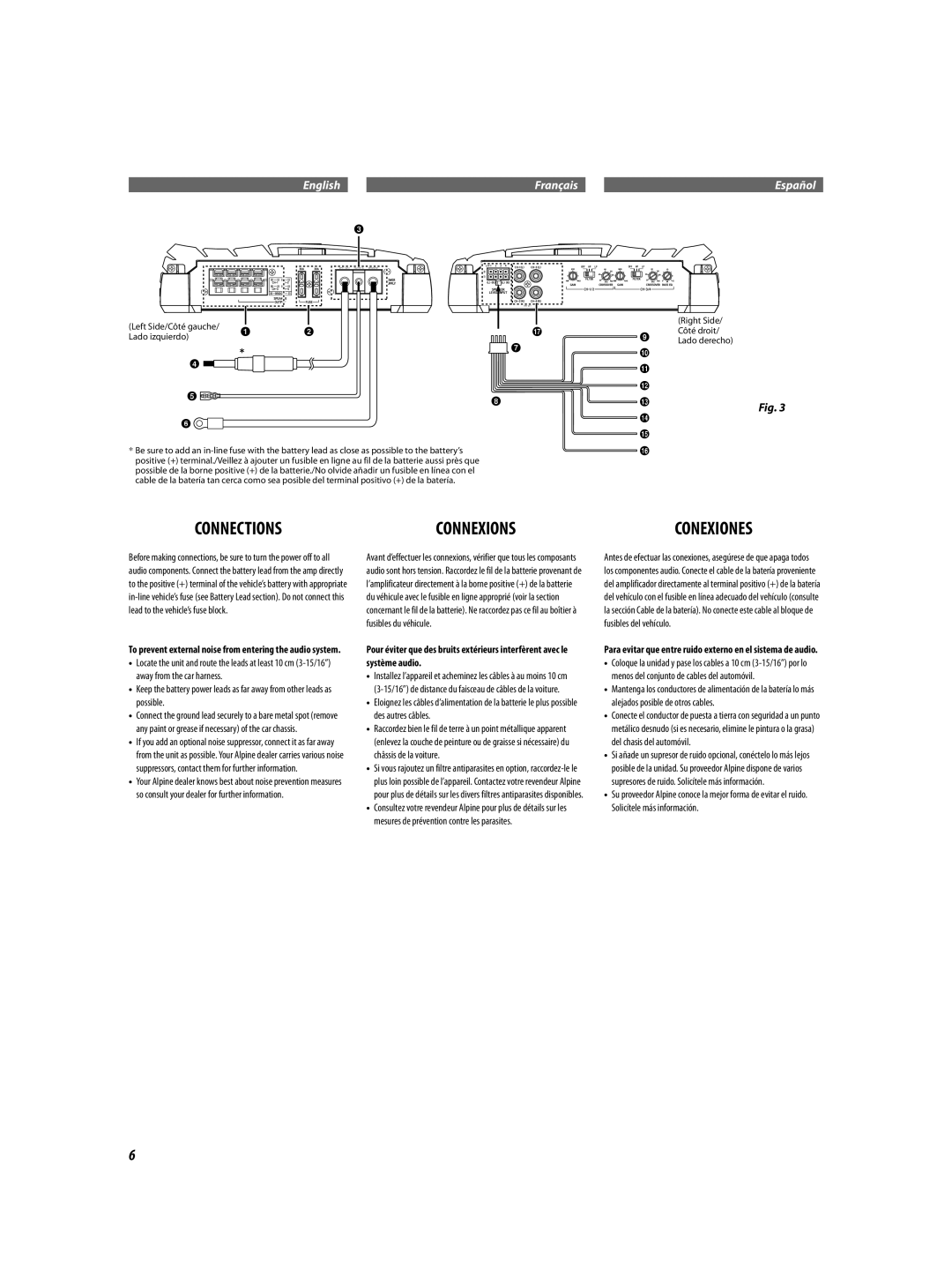 Alpine MRX-F65 68-21057Z18-A owner manual Connections Connexions, Conexiones 