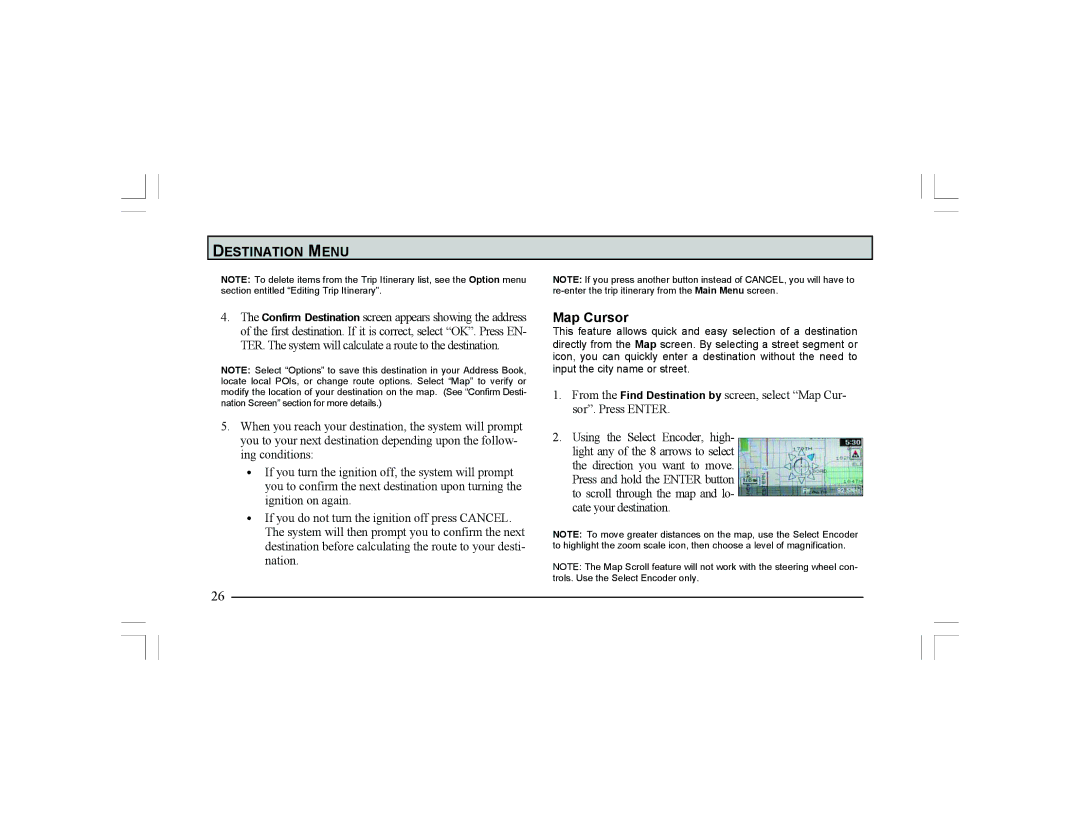 Alpine Navigation Radio manual Map Cursor 