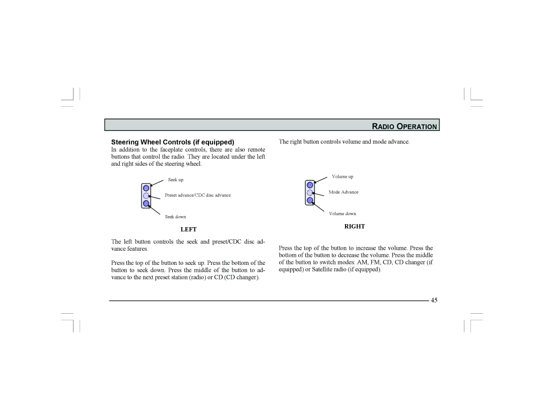 Alpine Navigation Radio manual Right button controls volume and mode advance 