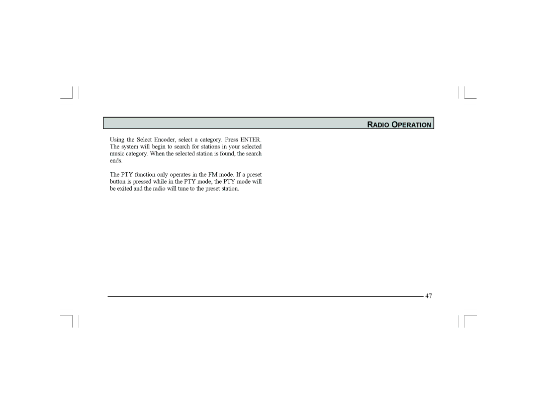 Alpine Navigation Radio manual Radio Operation 