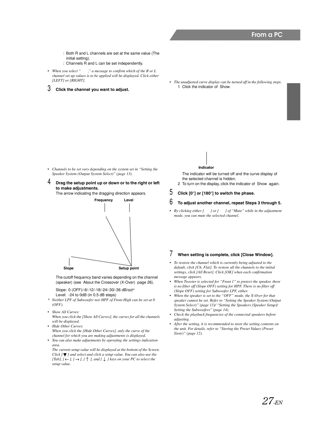 Alpine PXA-H800 owner manual 27-EN, Arrow indicating the dragging direction appears, Click the indicator of Show 