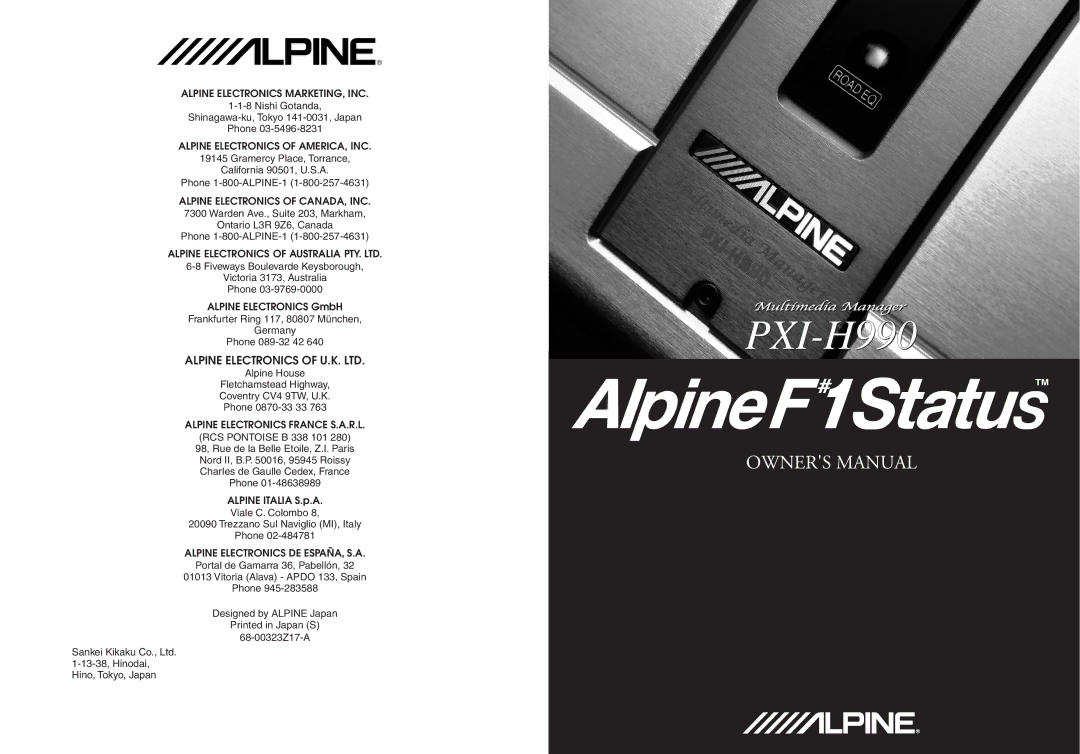 Alpine PXI-H990 owner manual 