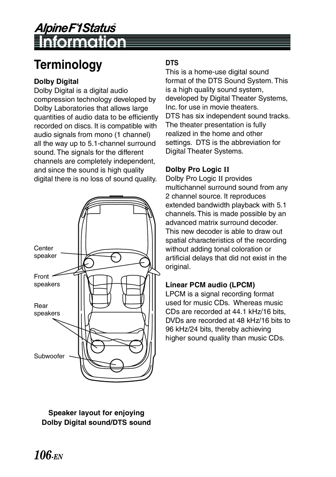 Alpine PXI-H990 owner manual Terminology, 106-EN 