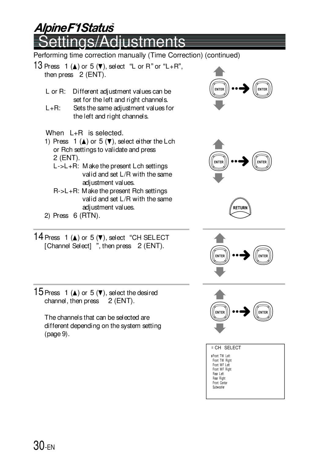 Alpine PXI-H990 owner manual 30-EN, When L+R is selected 