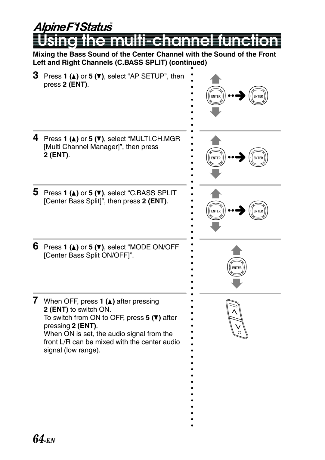 Alpine PXI-H990 owner manual 64-EN, Ent 