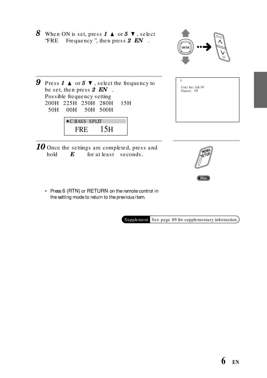 Alpine PXI-H990 owner manual 65-EN, Freq 315Hz 