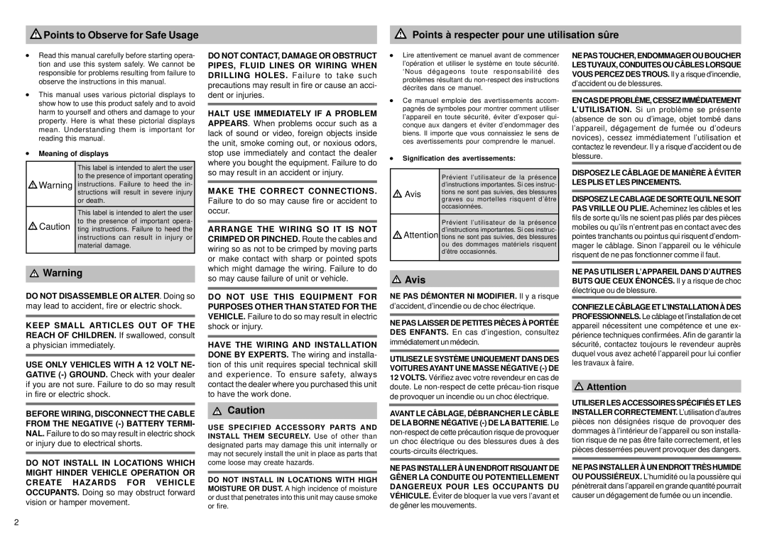 Alpine SPX-107R, SPX-177R, SPX-137R, SPX-17MB owner manual Avis 