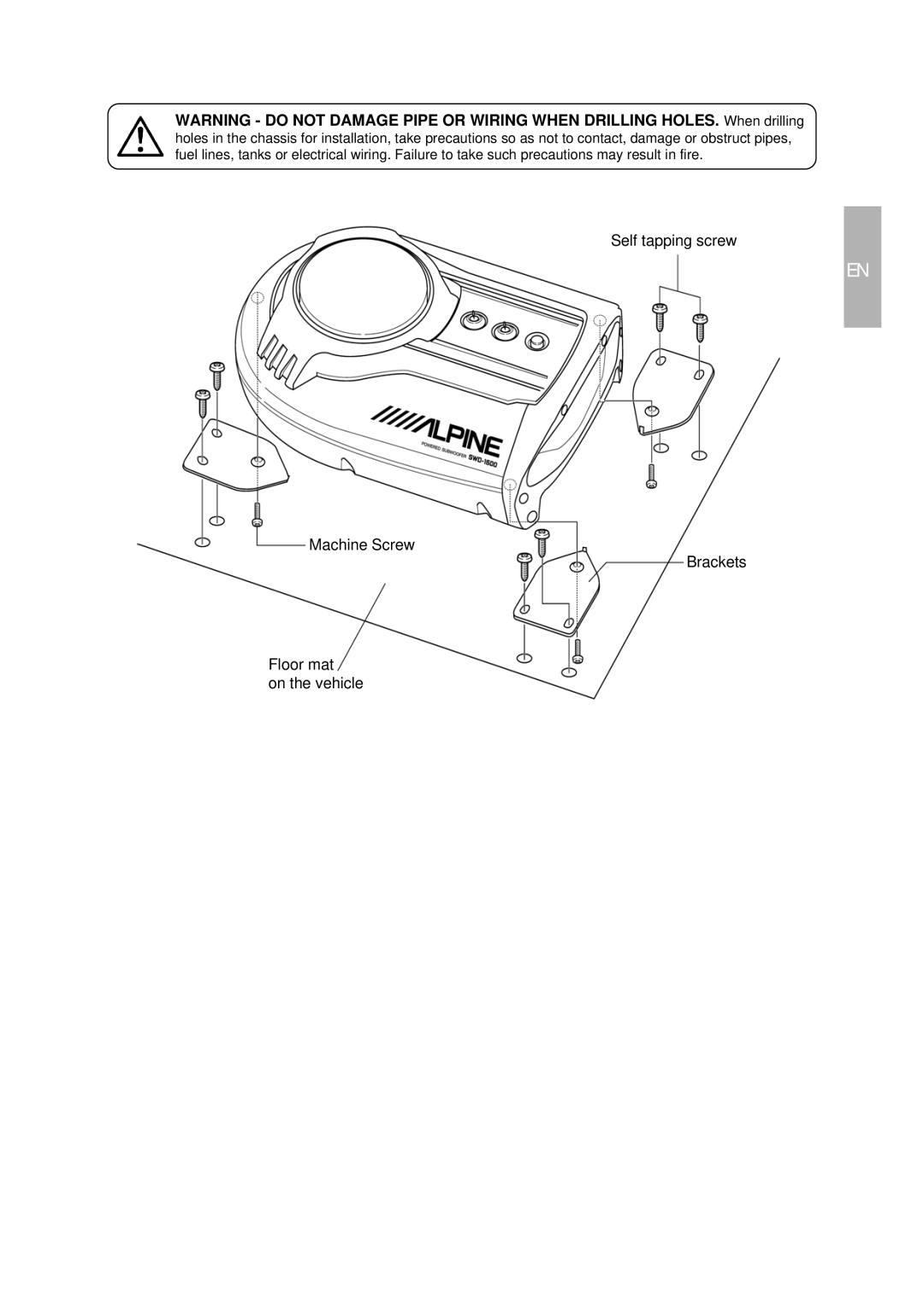 Alpine SWD-1600 owner manual 