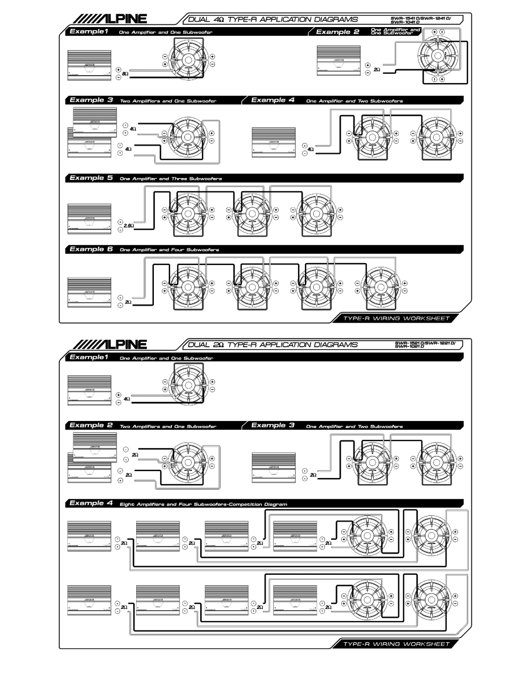 Alpine SWR-1041D, SWR-1541D, SWR-1241D, SWR-1521D, SWR-1221D, SWR-1021D manual 