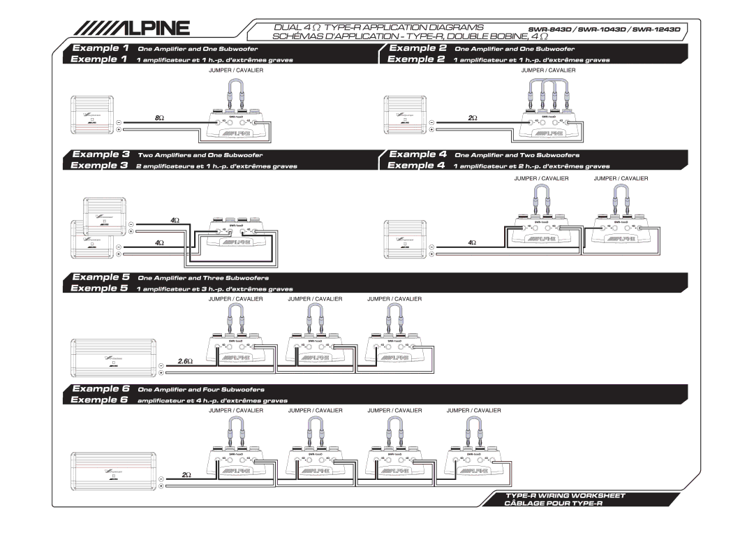 Alpine SWR-823D, SWR-843D, SWR-1023D, SWR-1043D, SWR-1223D, SWR-1243D manual 