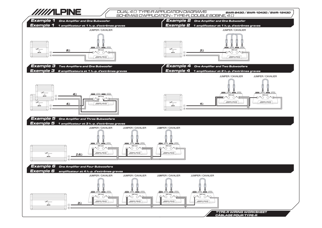 Alpine SWR-823D, SWR-843D, SWR-1023D, SWR-1043D, SWR-1223D, SWR-1243D manual 