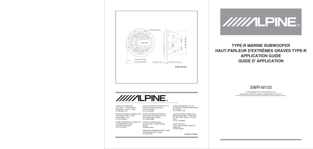 Alpine SWR-M100 manual  