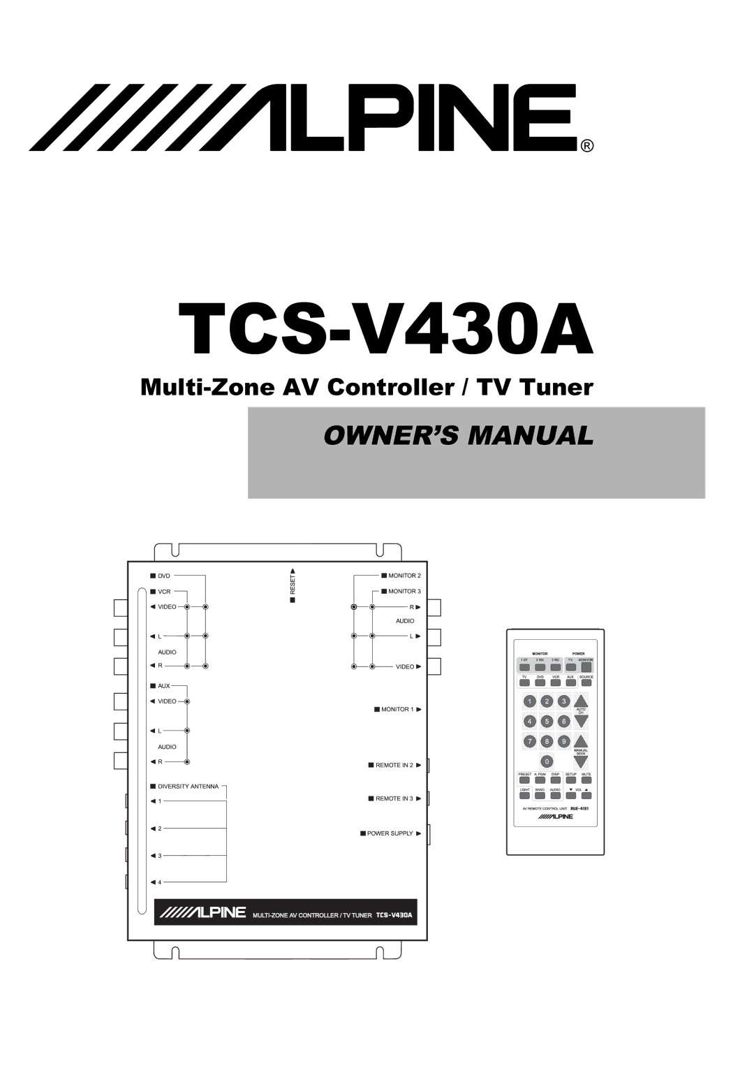 Alpine TCS-V430A owner manual 