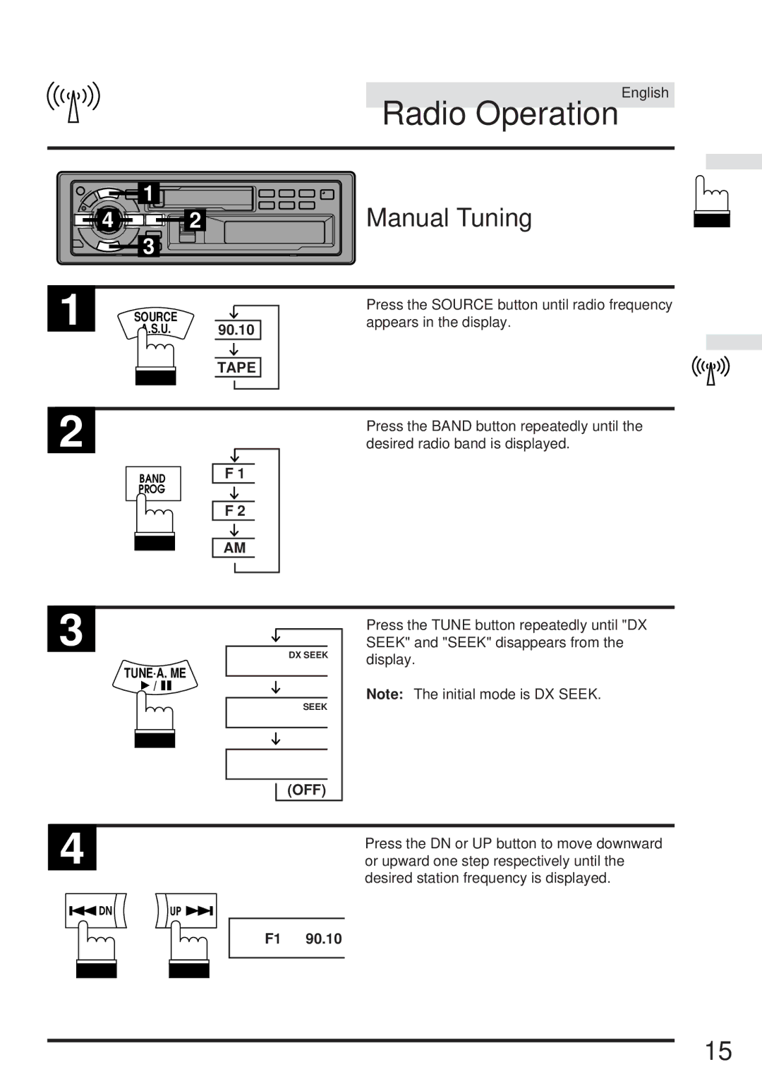 Alpine TDA-7548E, TDA-7547E owner manual Manual Tuning, 90.10 