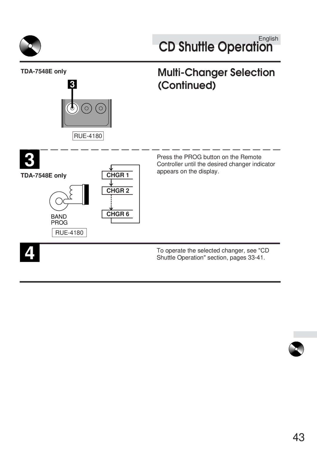 Alpine TDA-7548E, TDA-7547E owner manual Chgr 