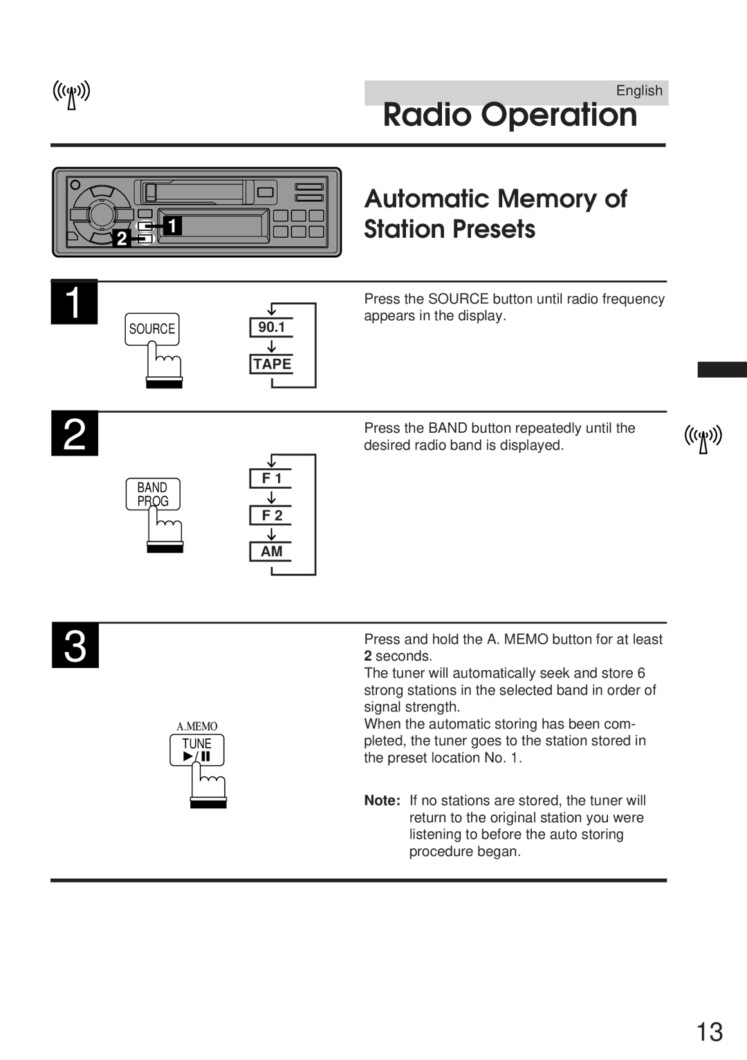 Alpine TDM-7546E owner manual Automatic Memory of Station Presets 