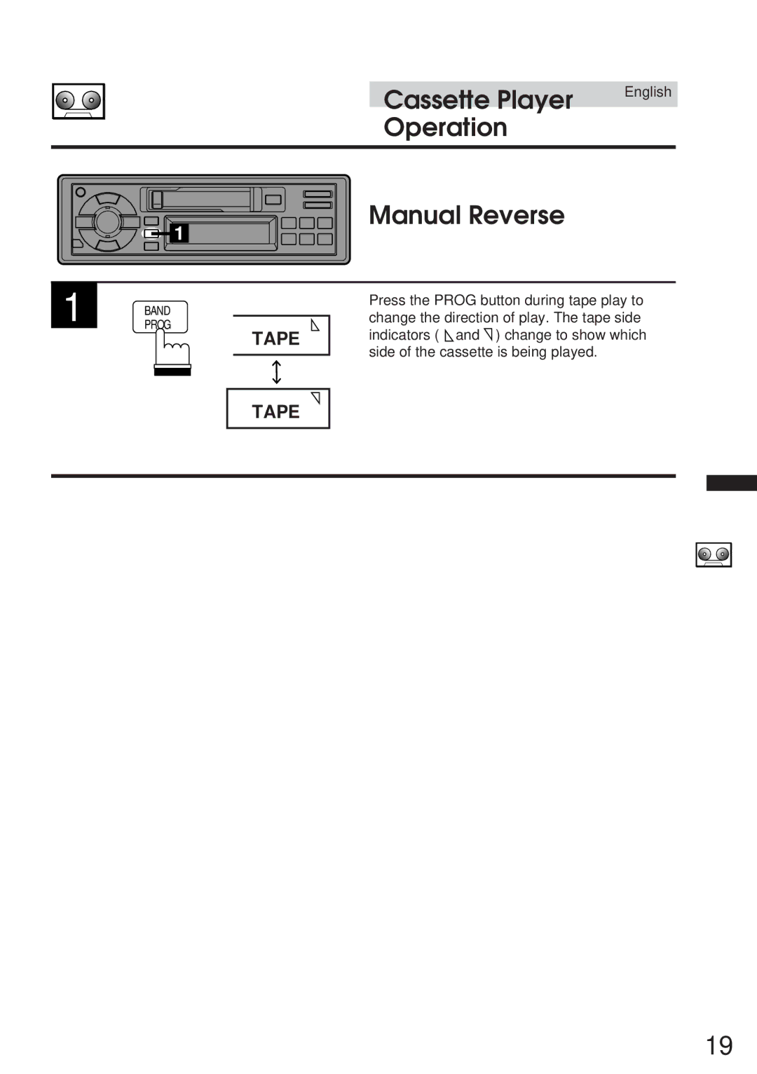 Alpine TDM-7546E owner manual Cassette Player Operation, Manual Reverse 