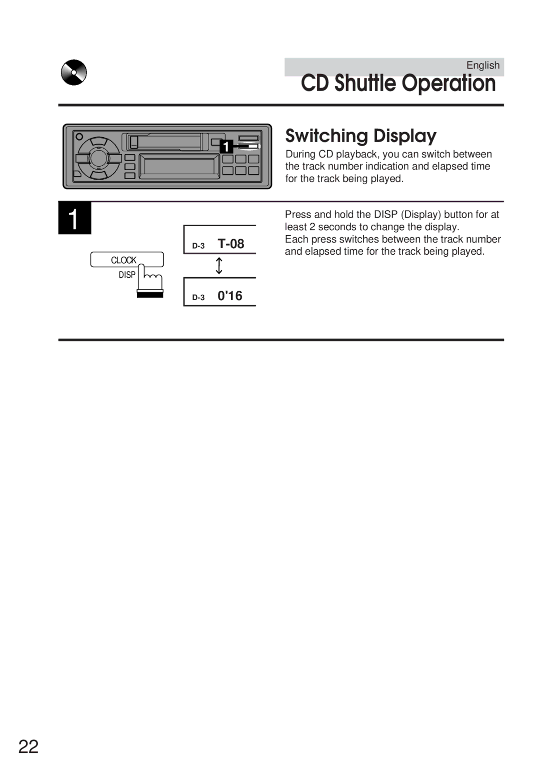 Alpine TDM-7546E owner manual Switching Display 