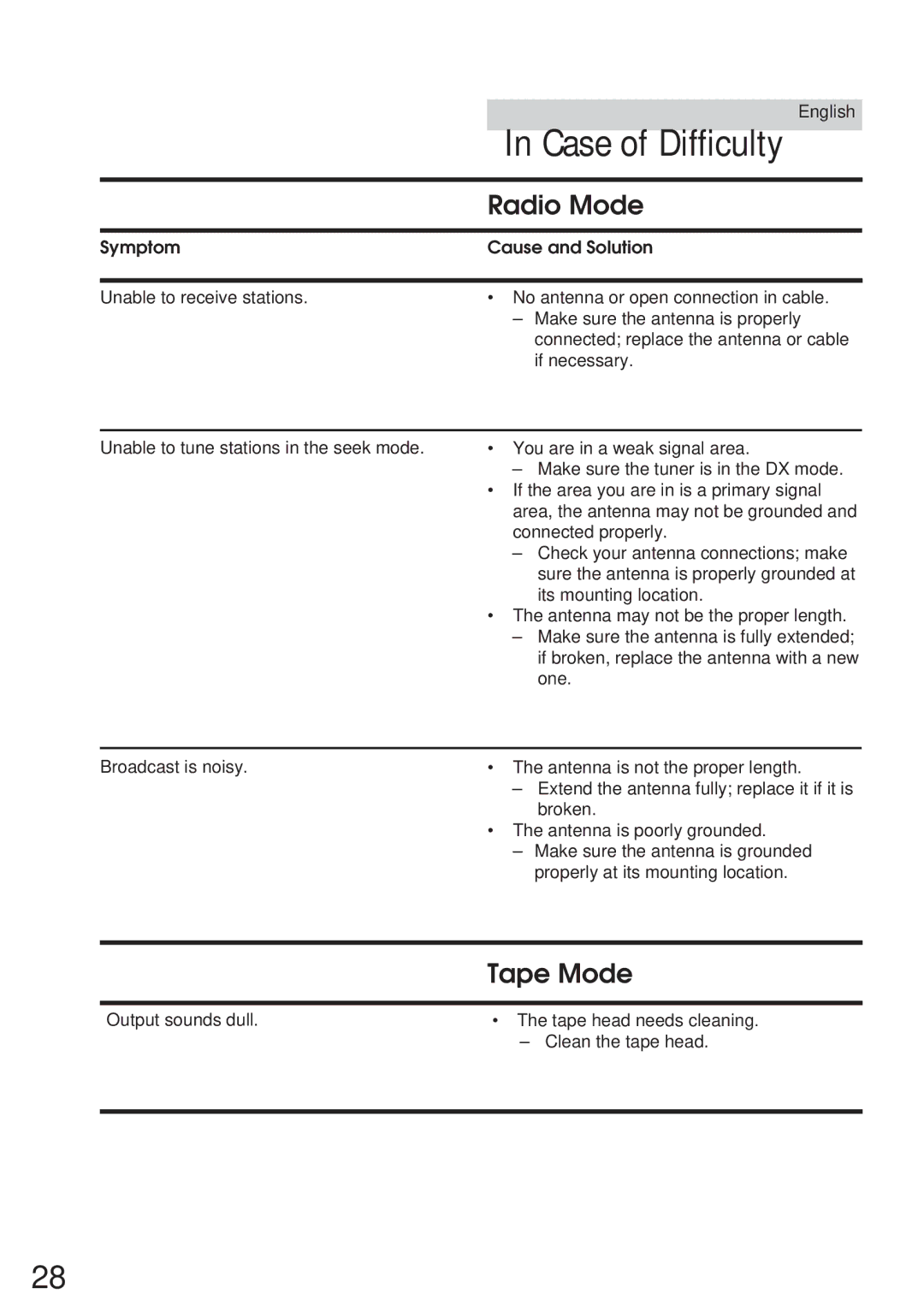 Alpine TDM-7546E owner manual Radio Mode, Tape Mode 