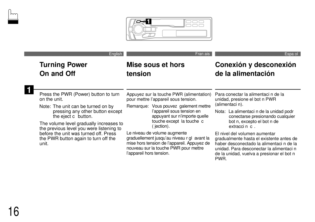 Alpine TDM-7561 owner manual Press the PWR Power button to turn on the unit 