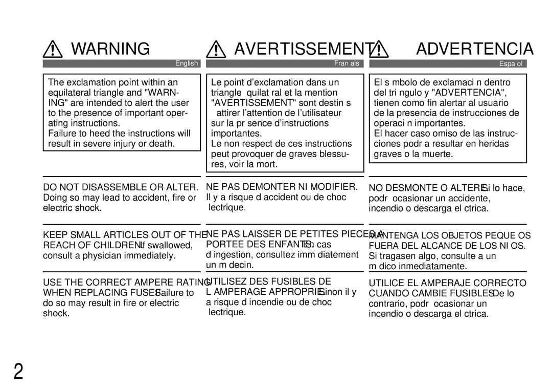 Alpine TDM-7561 owner manual Advertencia 