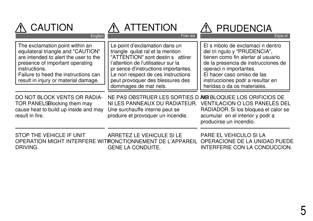 Alpine TDM-7561 owner manual Prudencia 