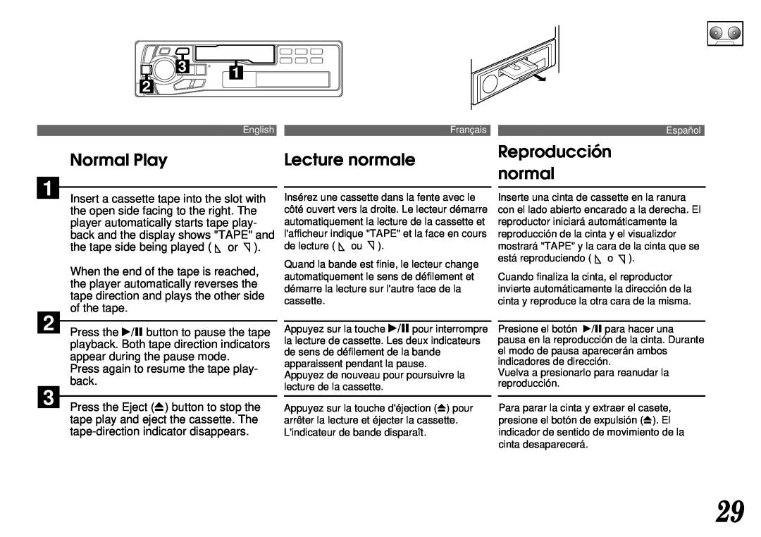 Alpine TDM-7561 owner manual Normal Play, Lecture normale, Reproducción normal 