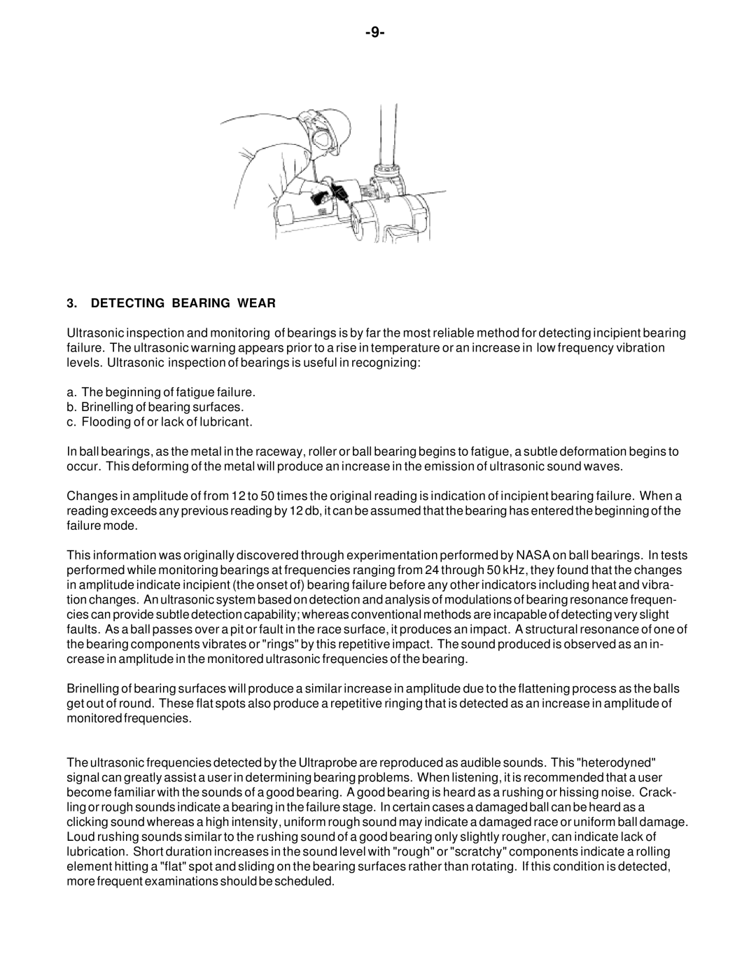 Alpine VOLUME 1.3 instruction manual Detecting Bearing Wear 