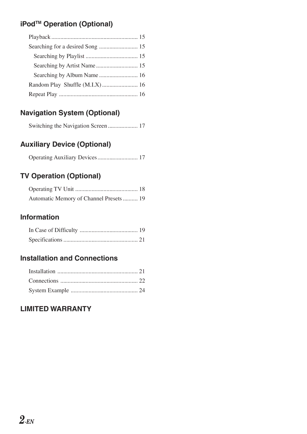 Alpine VPA-B211A owner manual Limited Warranty 