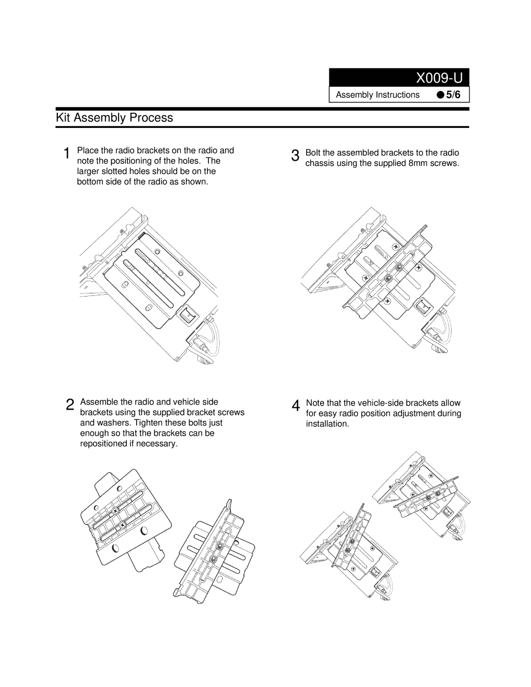 Alpine X009-U manual Kit Assembly Process 