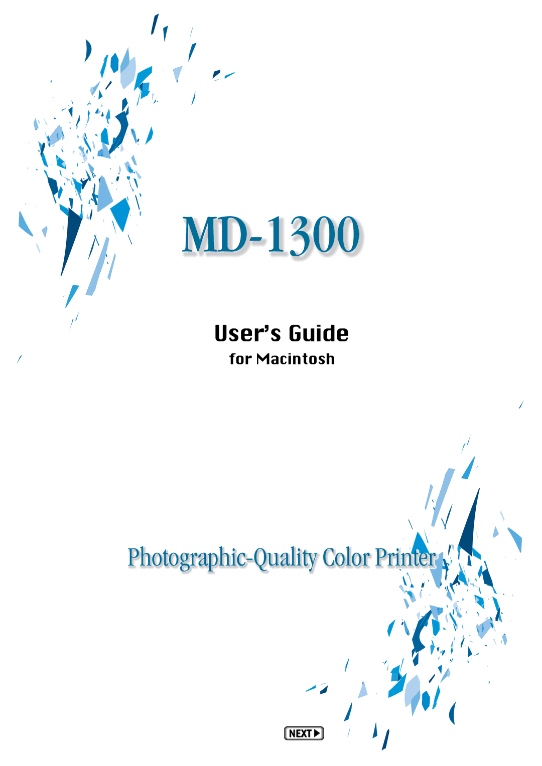 Alps Electric MD-1300 manual User’s Guide 