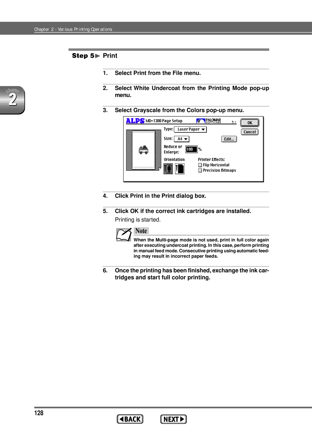 Alps Electric MD-1300 manual 128, ¨ Print 