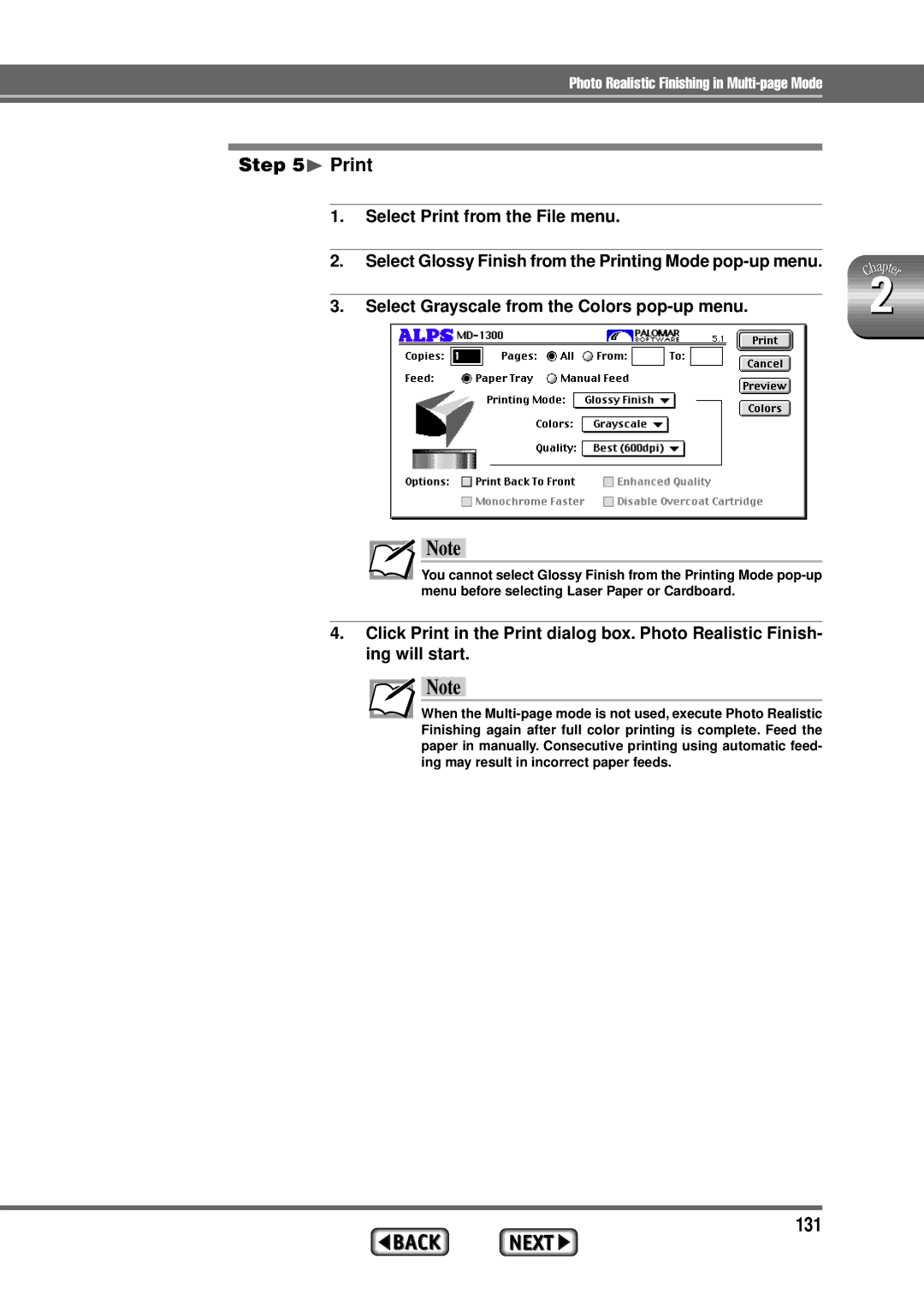 Alps Electric MD-1300 manual 131, ¨ Print 