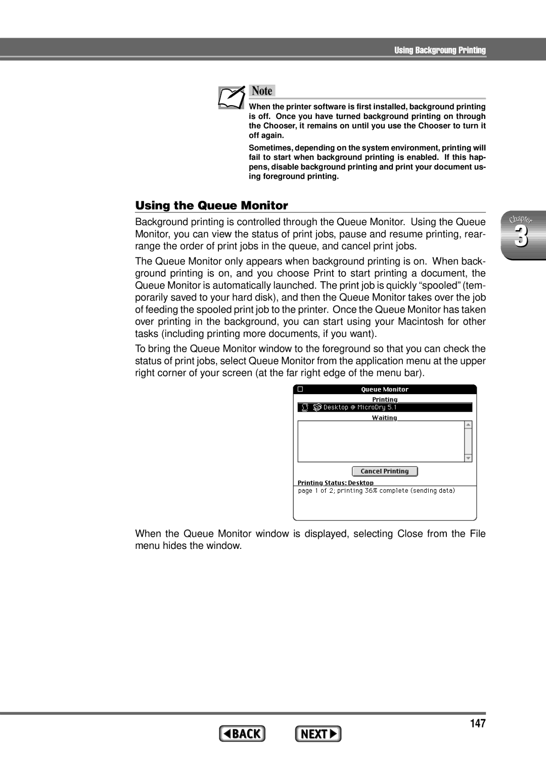 Alps Electric MD-1300 manual Using the Queue Monitor, 147 