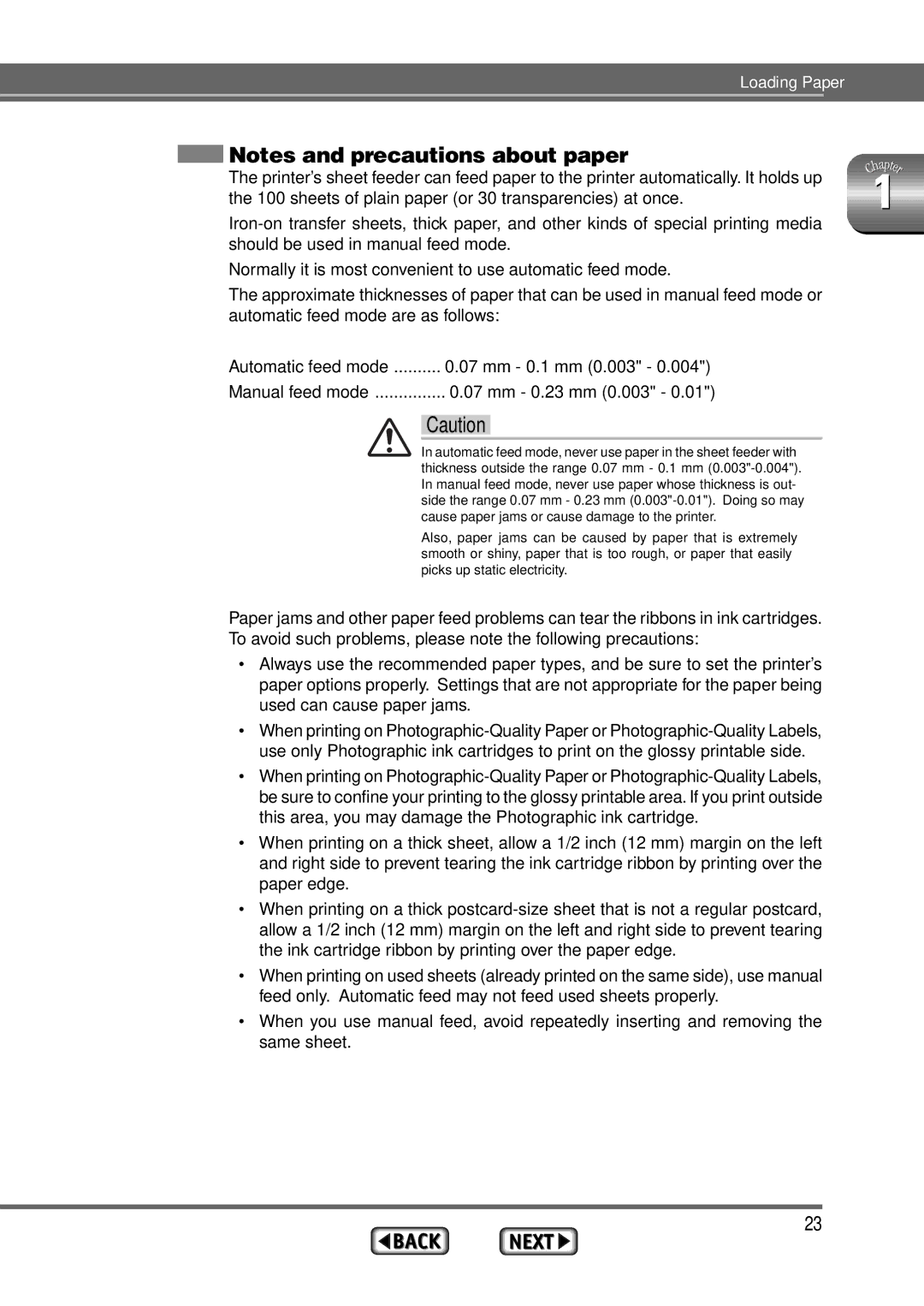 Alps Electric MD-1300 manual Loading Paper 