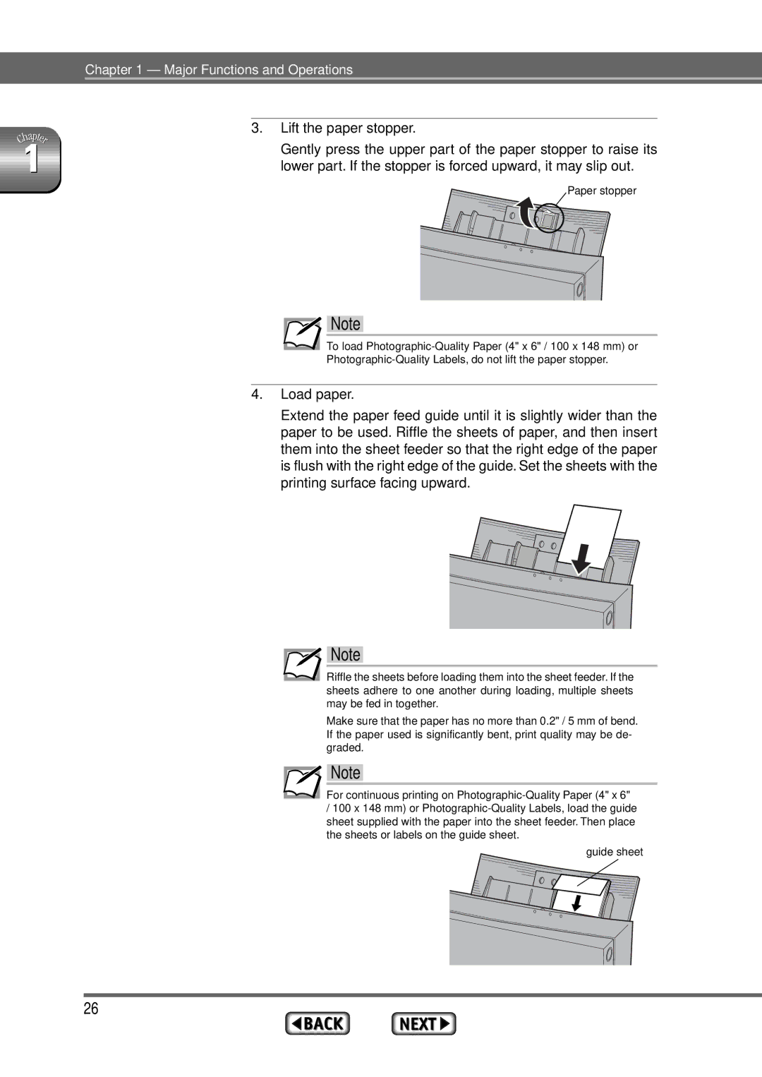 Alps Electric MD-1300 manual Lift the paper stopper, Load paper 