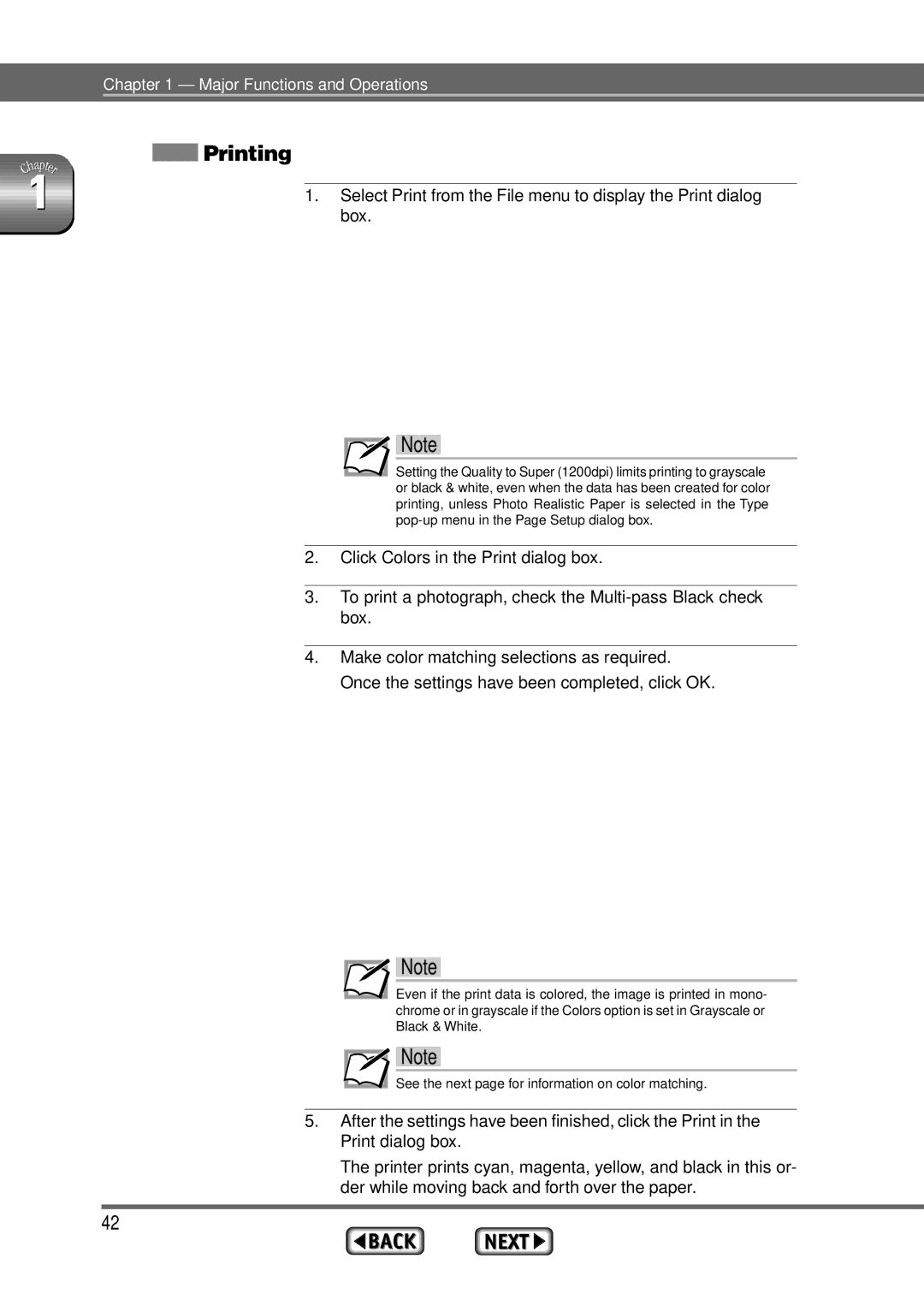 Alps Electric MD-1300 manual Printing 