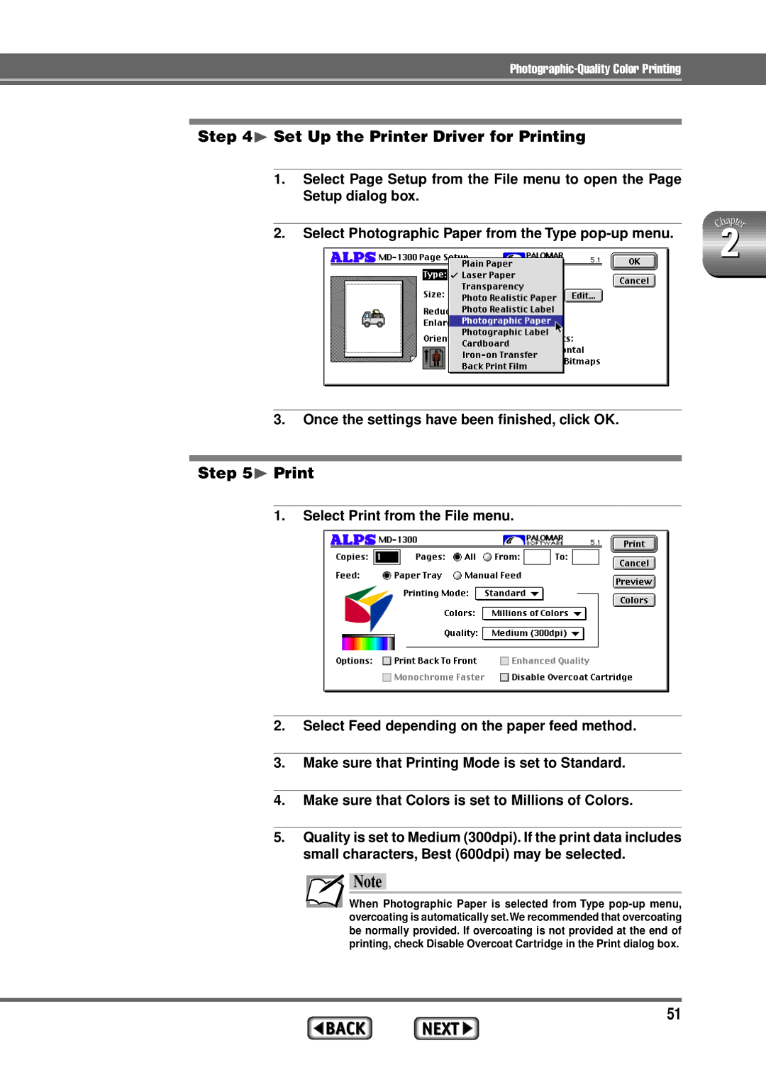 Alps Electric MD-1300 manual ¨ Set Up the Printer Driver for Printing, ¨ Print 