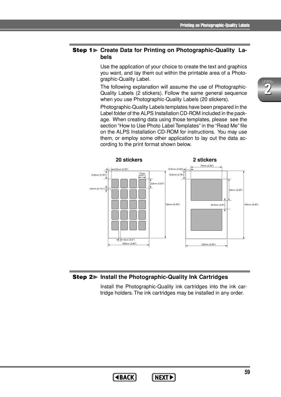 Alps Electric MD-1300 manual ¨ Create Data for Printing on Photographic-Quality La- bels, Stickers 