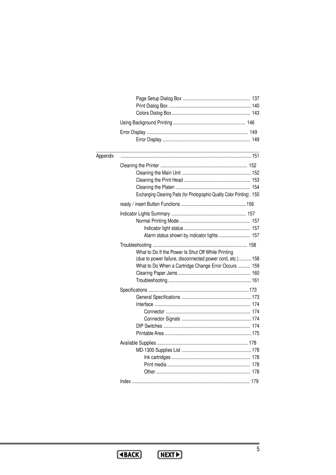 Alps Electric MD-1300 manual What to Do If the Power Is Shut Off While Printing 