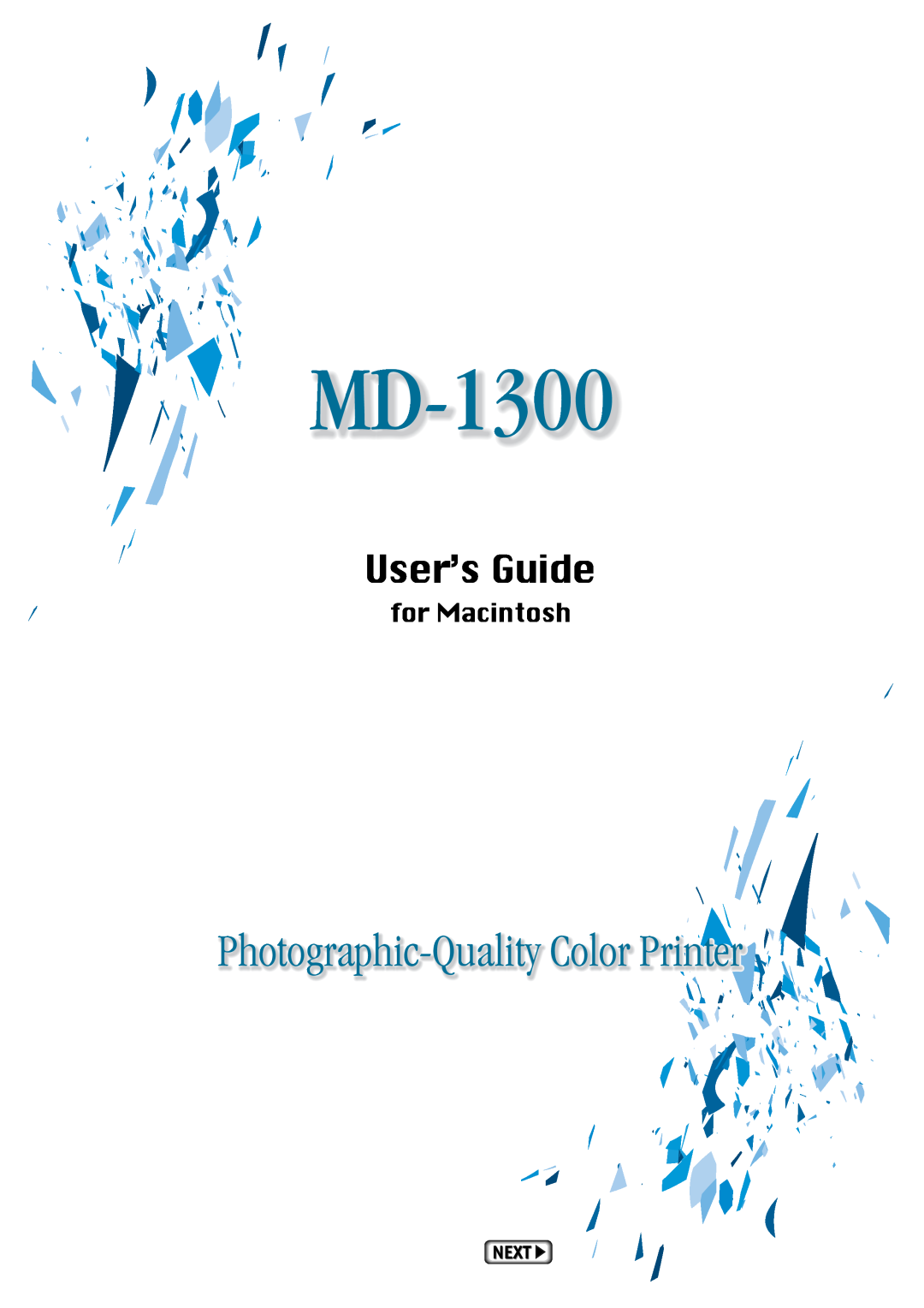 Alps Electric MD-1300 manual User’s Guide, for Macintosh 