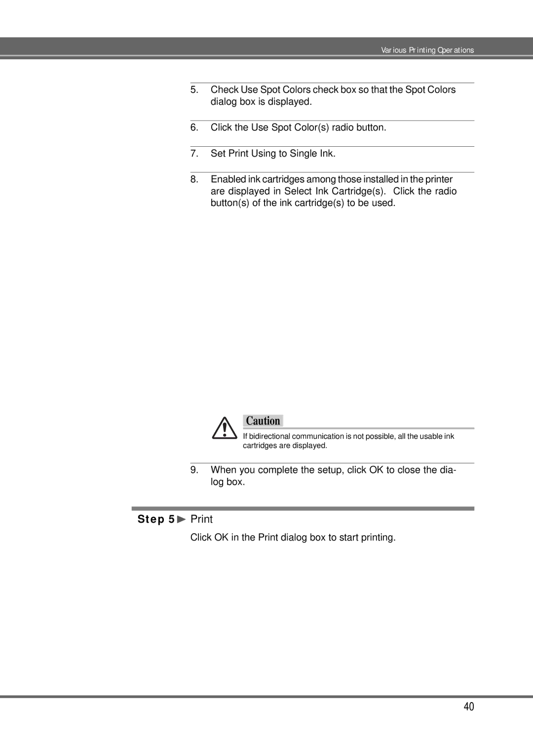 Alps Electric MD-5000P manual ¨ Print 