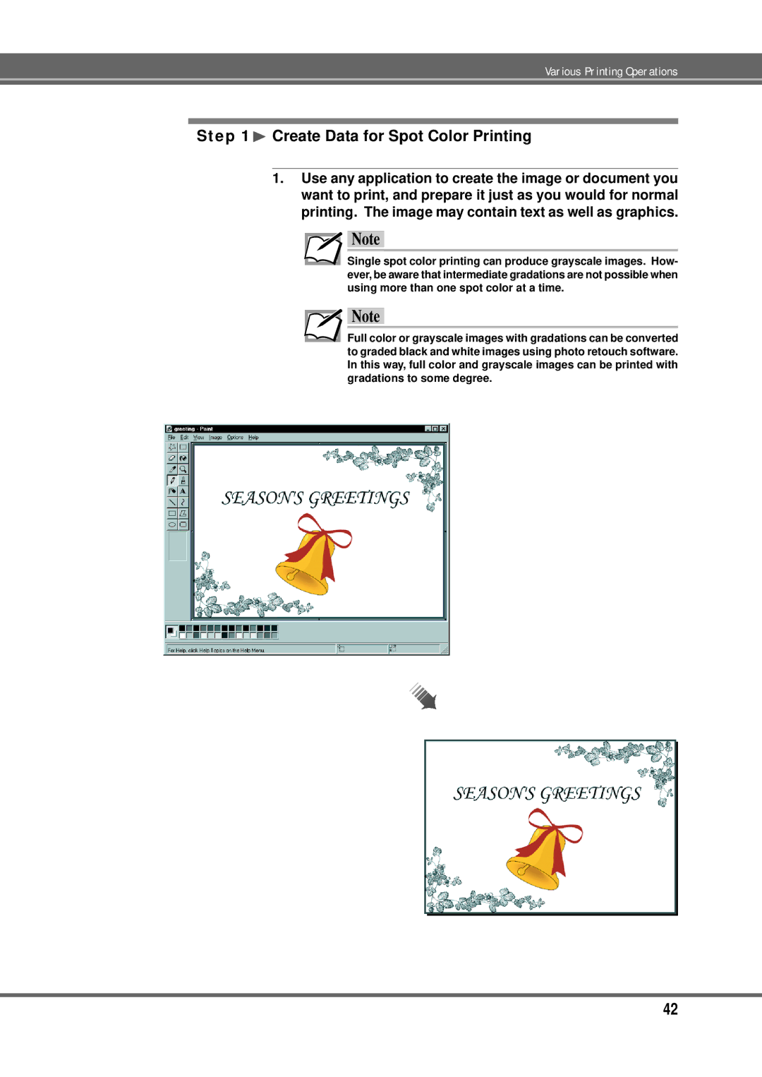 Alps Electric MD-5000P manual ¨ Create Data for Spot Color Printing 