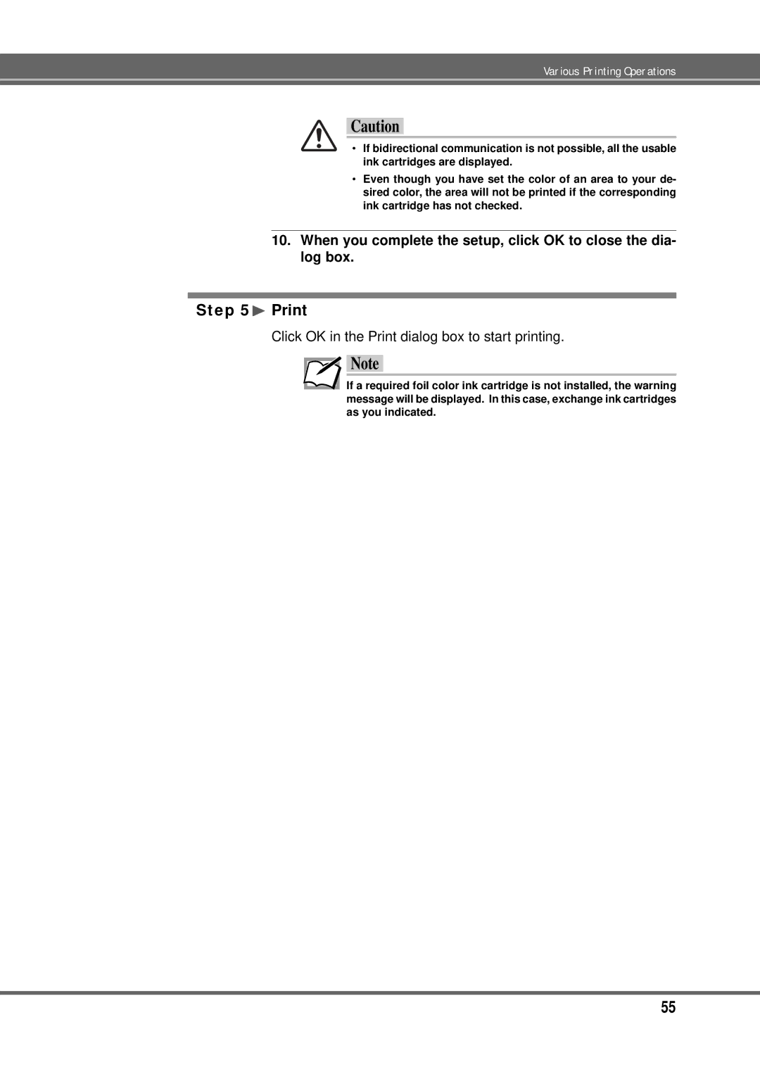 Alps Electric MD-5000P manual ¨ Print 