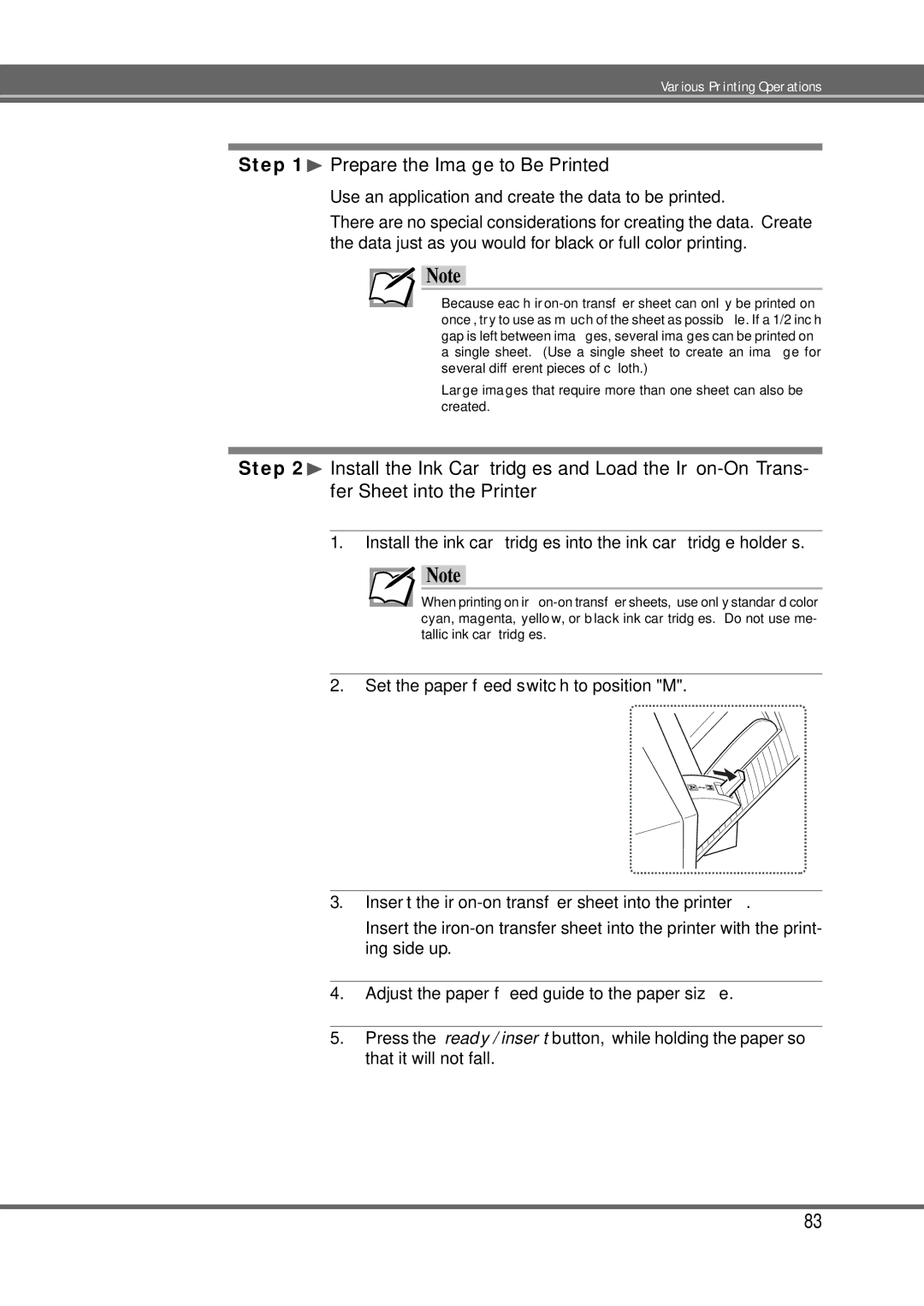 Alps Electric MD-5000P manual ¨ Prepare the Image to Be Printed 