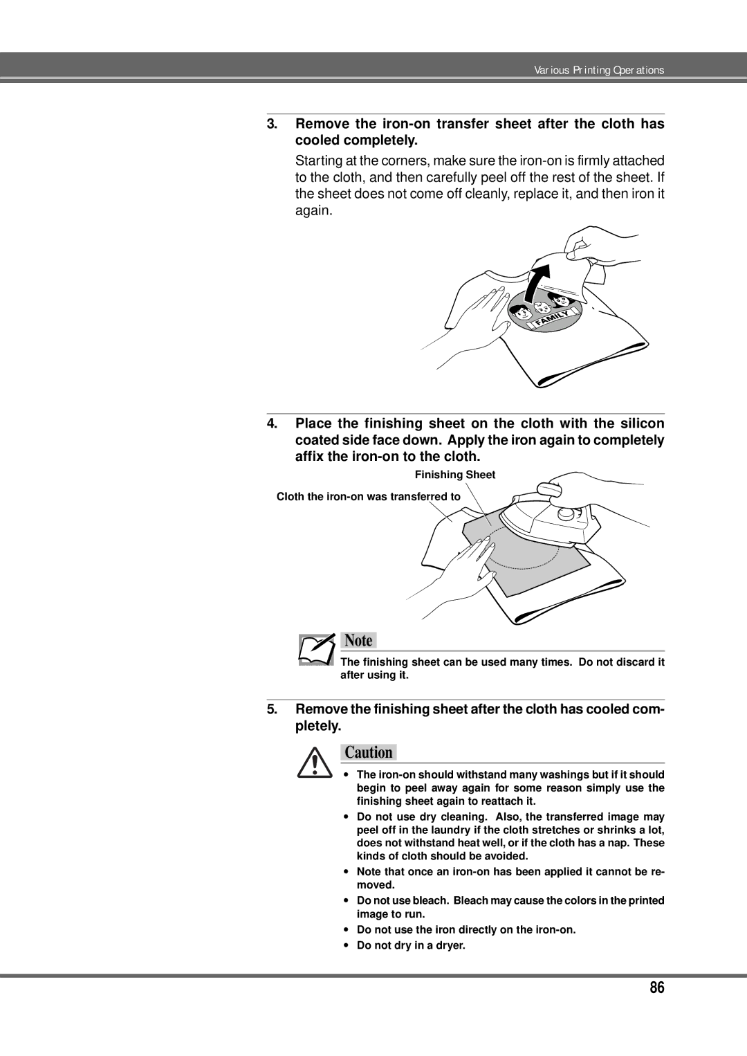 Alps Electric MD-5000P manual Various Printing Operations 