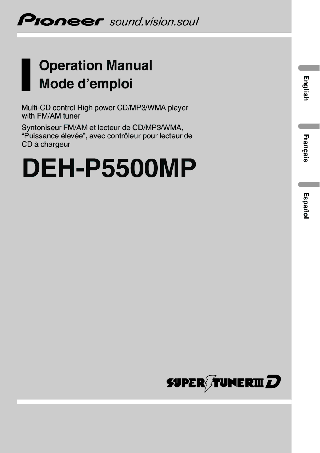 A.L.S. Industries DEH-P5500MP operation manual 